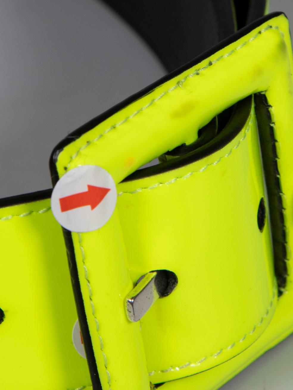 Saint Laurent Neon Yellow Patent Belt 3