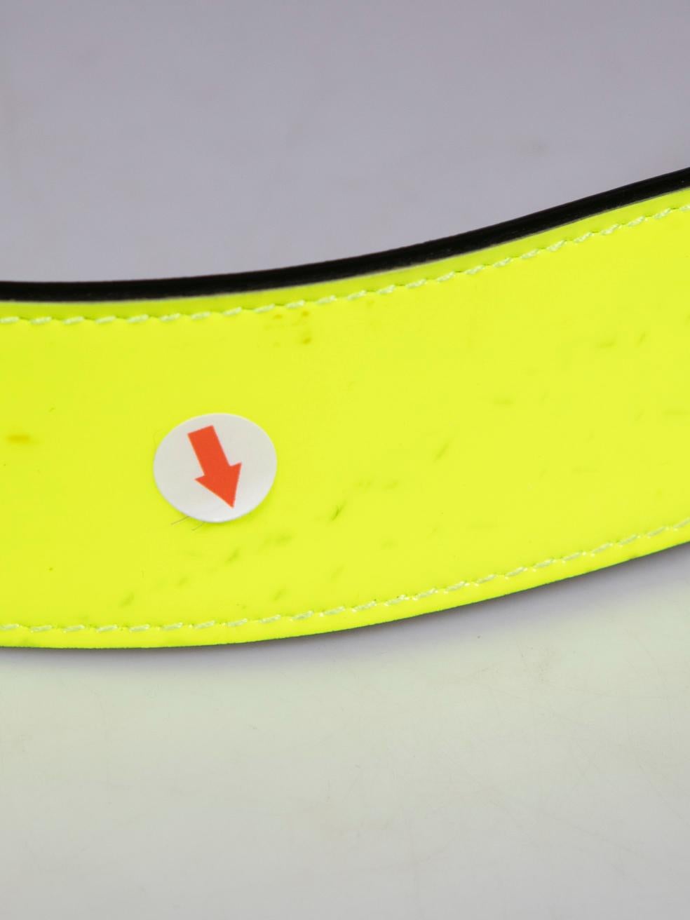 Saint Laurent Neon Yellow Patent Belt 4