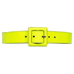 Saint Laurent Cintura in vernice giallo neon