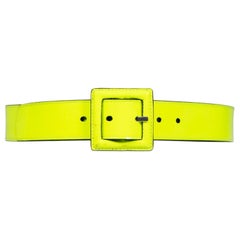 Saint Laurent Neon Yellow Patent Belt