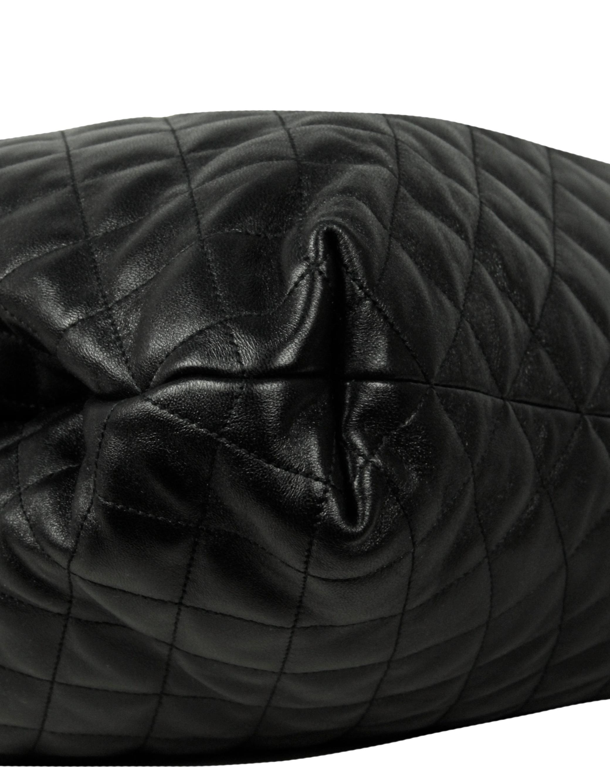 Saint Laurent NEW Black Quilted Leather Icare Maxi Shopping Tote Bag 2