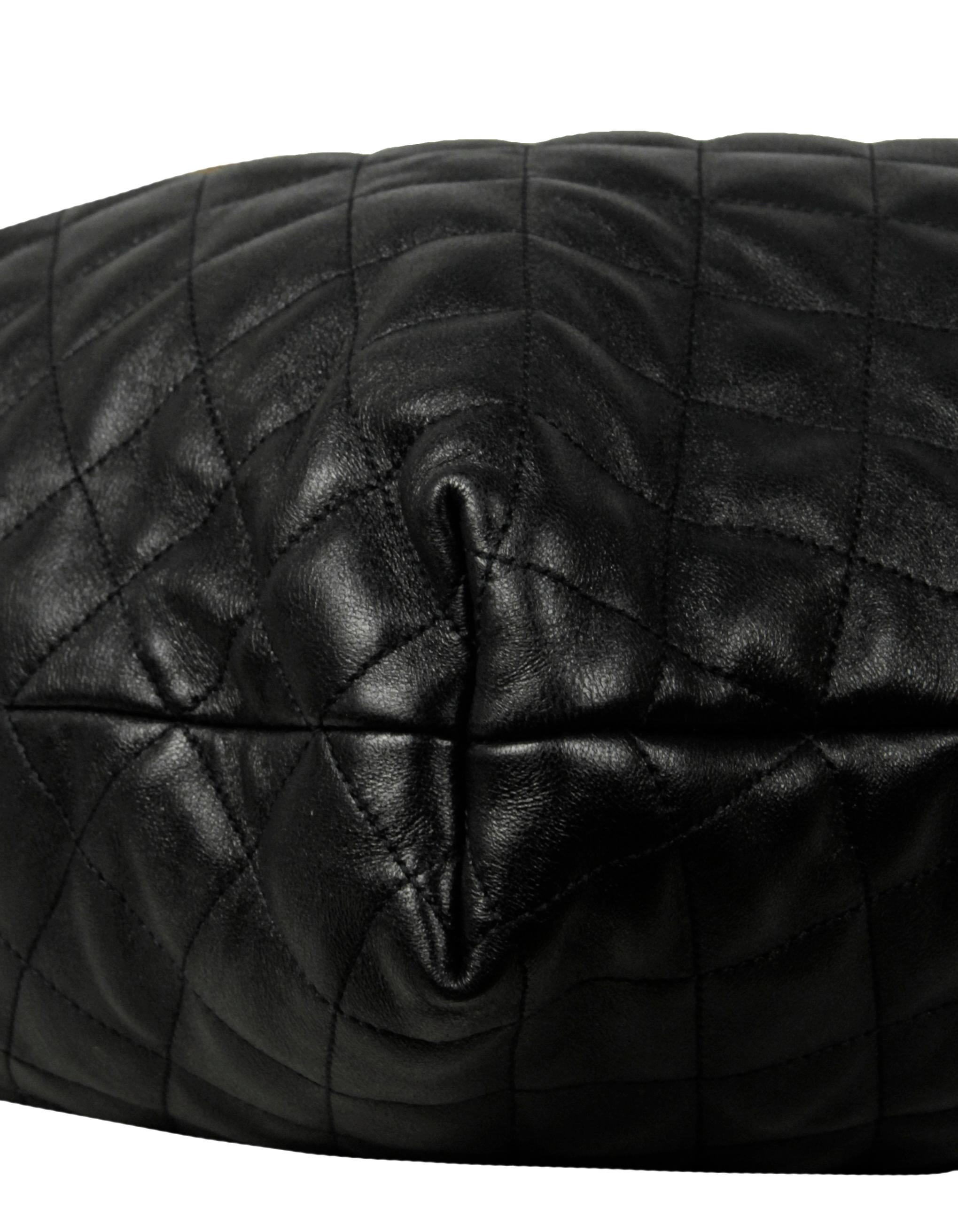 Saint Laurent NEW Black Quilted Leather Icare Maxi Shopping Tote Bag 3