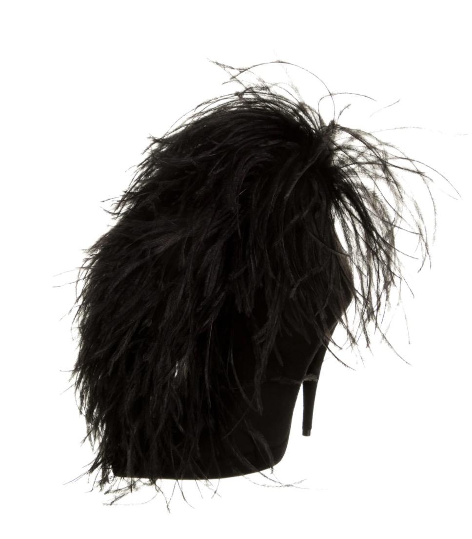 Retail price $3,000
Size IT 36
Suede
Feather Trim
Made in Italy
Heel height 4.5