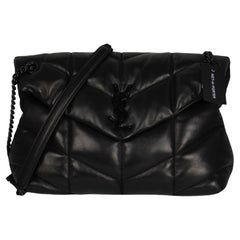 Saint Laurent NEW So Black Leather Small Loulou Puffer Bag rt. $3300