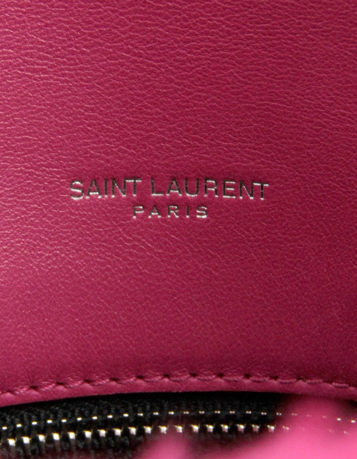 Saint Laurent NEW W/ TAGS Hot Pink Shearling Small Monogram Loulou Puffer Bag 1