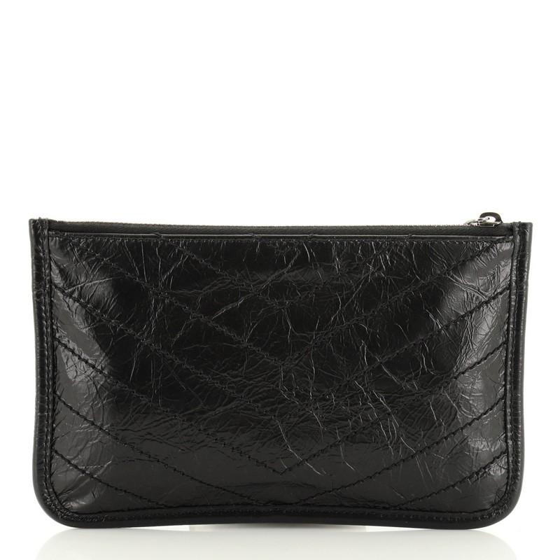 Black Saint Laurent Niki Bill Pouch Matelasse Chevron Leather