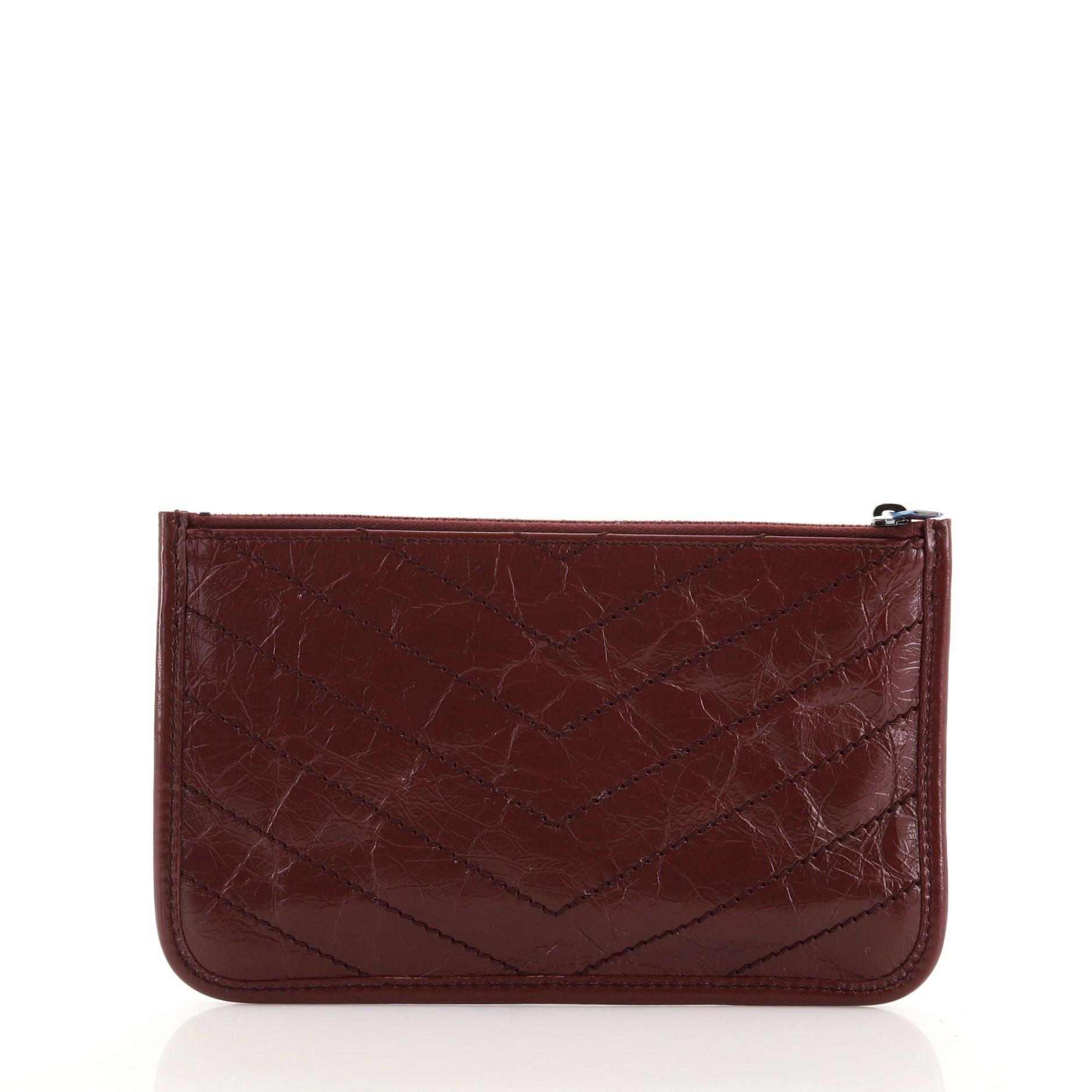niki quilted leather zip pouch