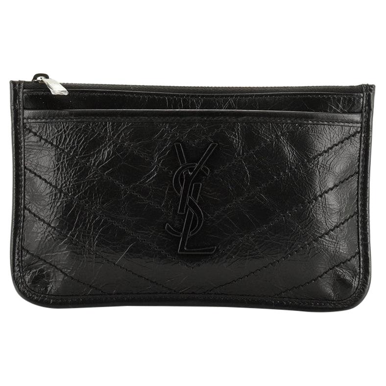 Saint Laurent Niki Bill Pouch Matelasse Chevron Leather
