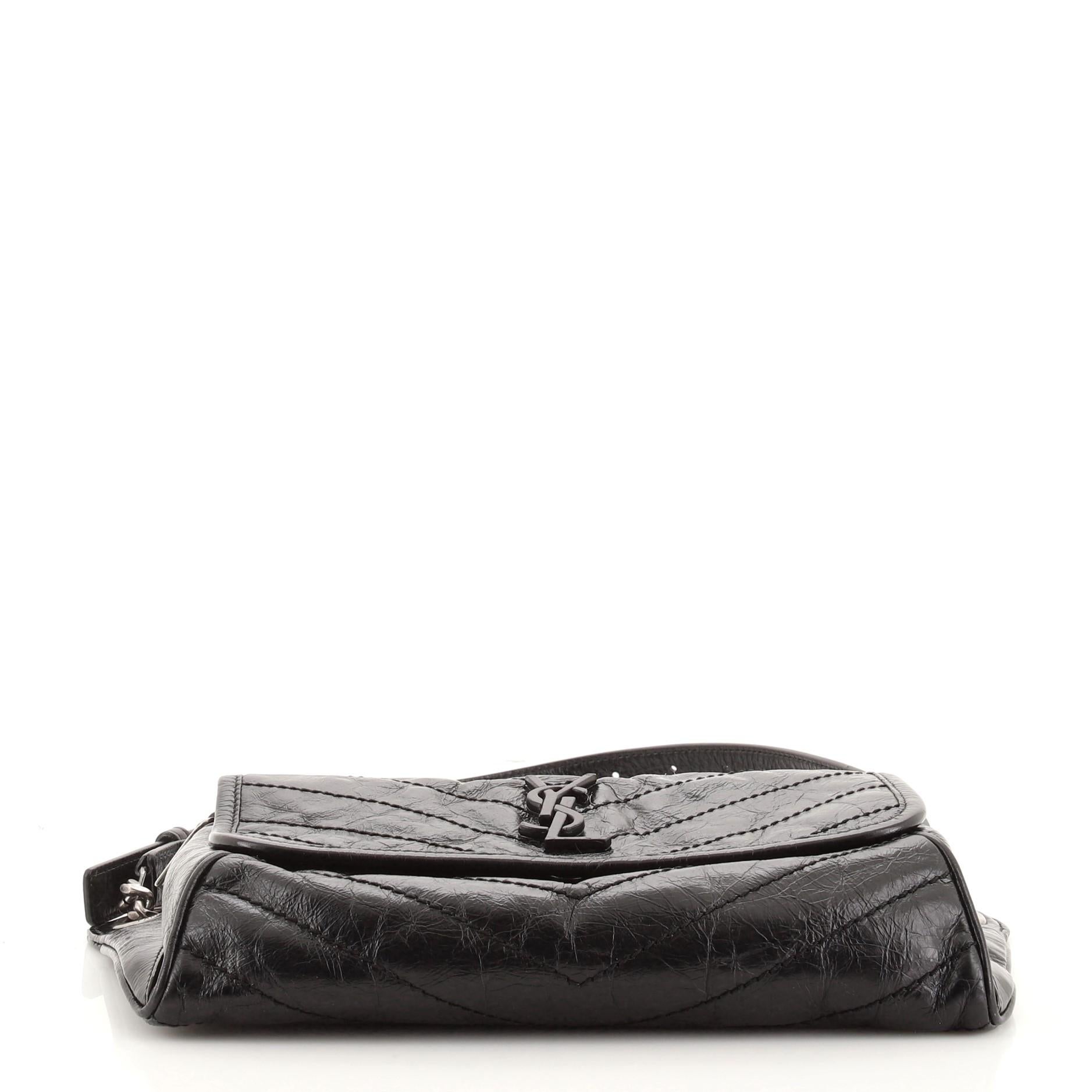 Black Saint Laurent Niki Body Bag Matelasse Chevron Leather