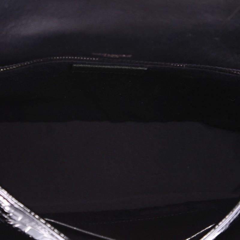 Saint Laurent Niki Chain Flap Bag Crocodile Embossed Patent Medium In Good Condition In NY, NY