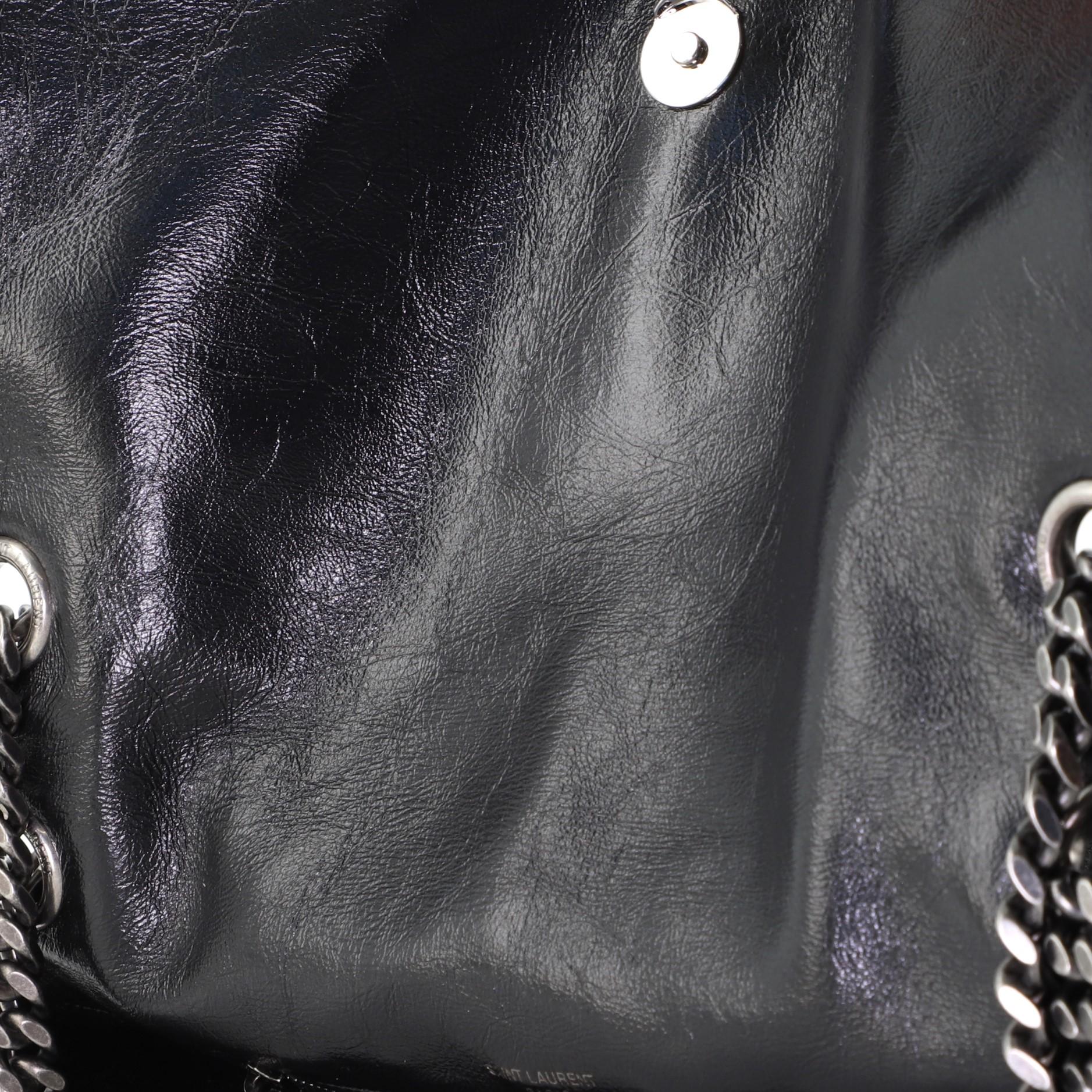 Saint Laurent Niki Chain Flap Bag Matelasse Chevron Leather and Shearling Medium 3