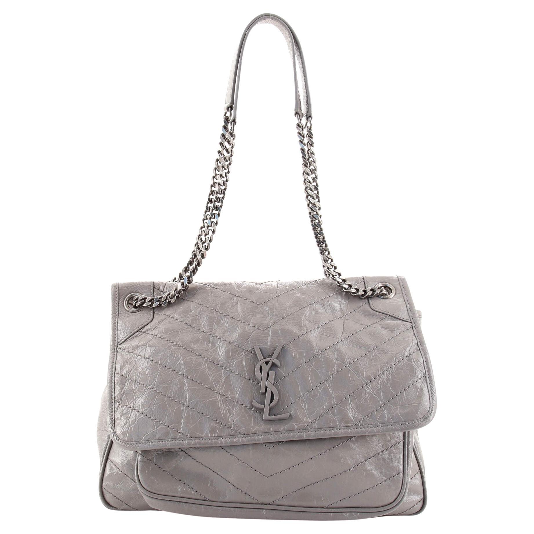 Saint Laurent LouLou Bowling Bag Matelasse Chevron Leather Small at