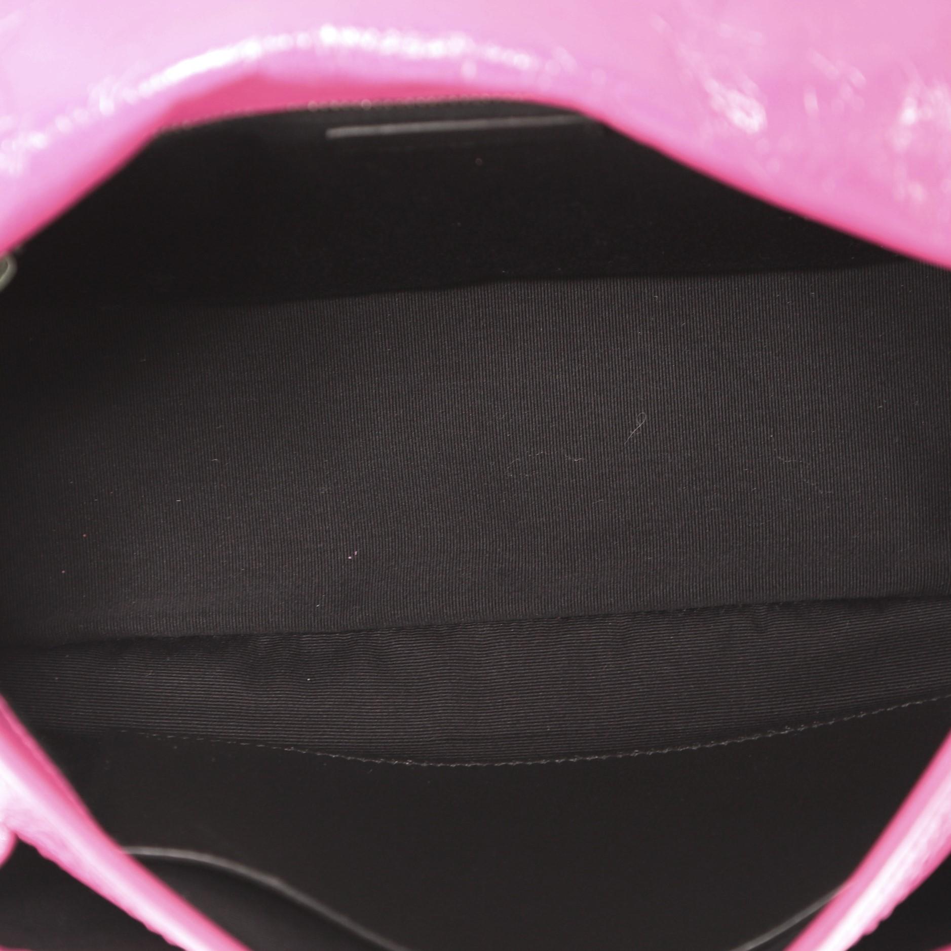 Pink Saint Laurent Niki Chain Flap Bag Matelasse Chevron Leather Medium