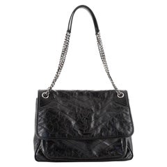 Saint Laurent Niki Chain Flap Bag Matelasse Chevron Leather Medium
