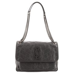  Saint Laurent Niki Chain Flap Bag Matelasse Chevron Leather Medium