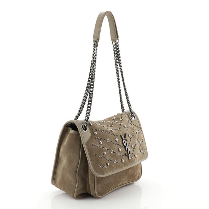 saint laurent medium niki suede shoulder bag
