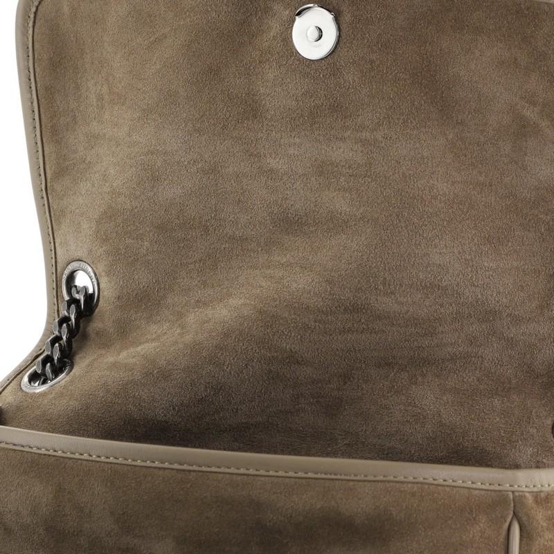 Women's Saint Laurent Niki Chain Flap Bag Studded Suede Medium