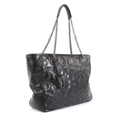 Saint Laurent Niki Chain Shopping Tote Chevron Leather Medium