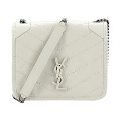 Saint Laurent Niki Chain Wallet Matelasse Chevron Leather