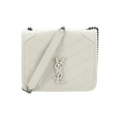 Saint Laurent Niki Chain Wallet Matelasse Chevron Leather