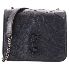 Saint Laurent Niki Chain Wallet Matelasse Chevron Leather