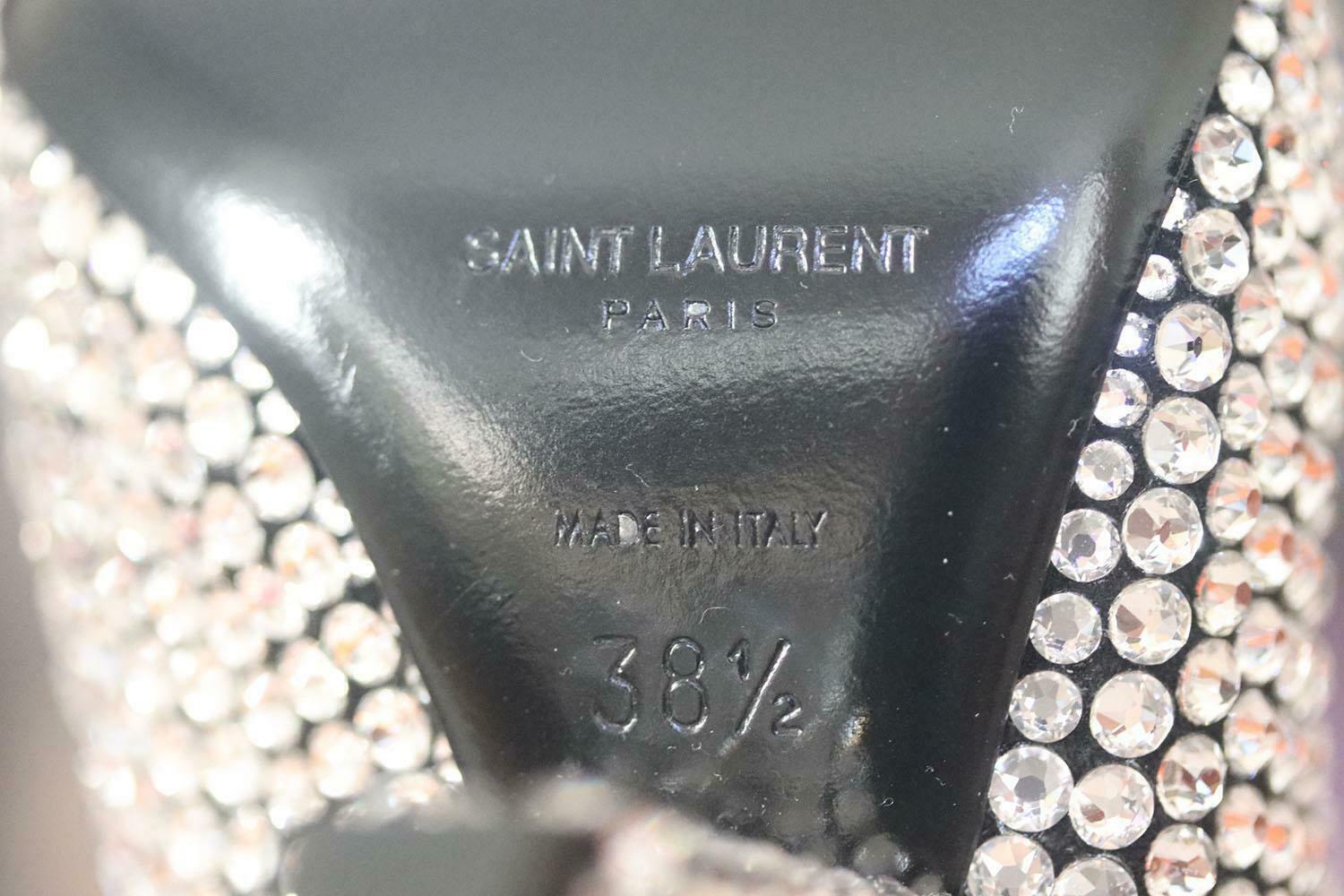 Women's Saint Laurent Niki Crystal Embellished Leather Knee Boots