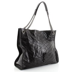 Saint Laurent Niki Shopping Tote Matelasse Chevron Leather Large