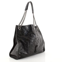 Saint Laurent Niki Shopping Tote Matelasse Chevron Leather Large