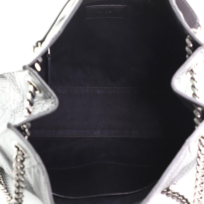 Gray Saint Laurent Niki Shopping Tote Matelasse Chevron Leather Medium