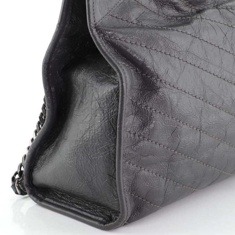 Saint Laurent Niki Shopping Tote Matelasse Chevron Leather Medium In Good Condition In NY, NY