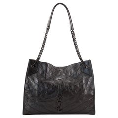 Saint Laurent Niki Shopping Tote Matelasse Chevron Leather Medium