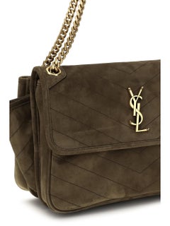 Saint Laurent Niki Tripouch Shoulder Bag — Brown