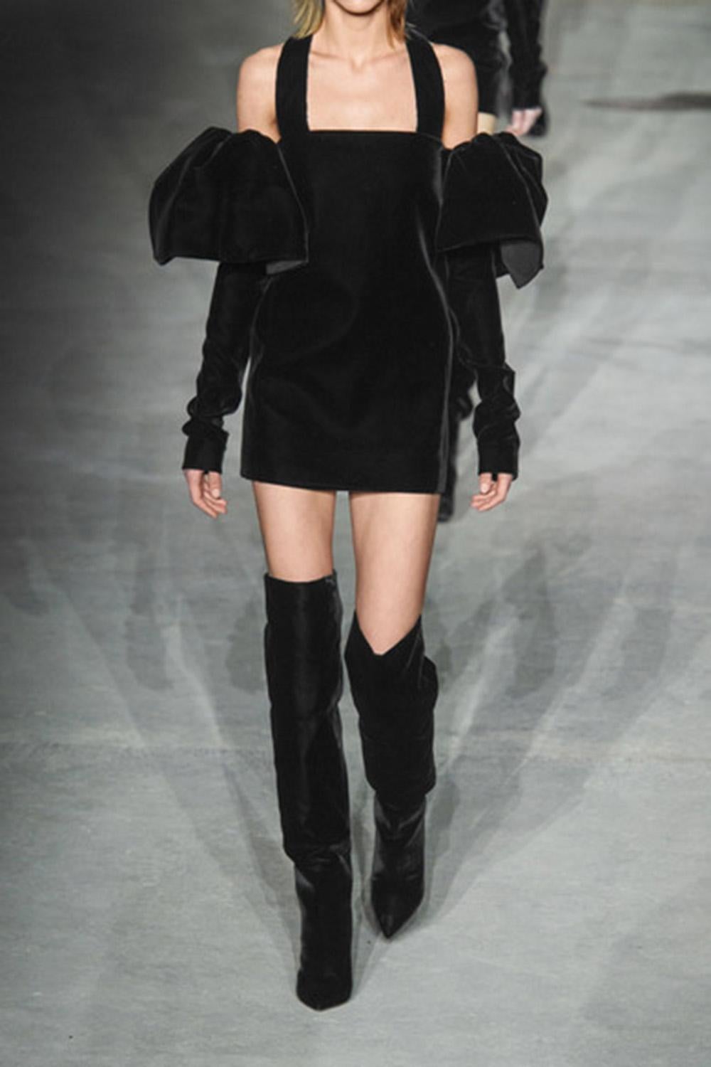 Saint Laurent Niki Velvet Over-The-Knee Boots  2