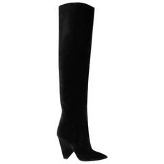 Saint Laurent Niki Velvet Over-The-Knee Boots