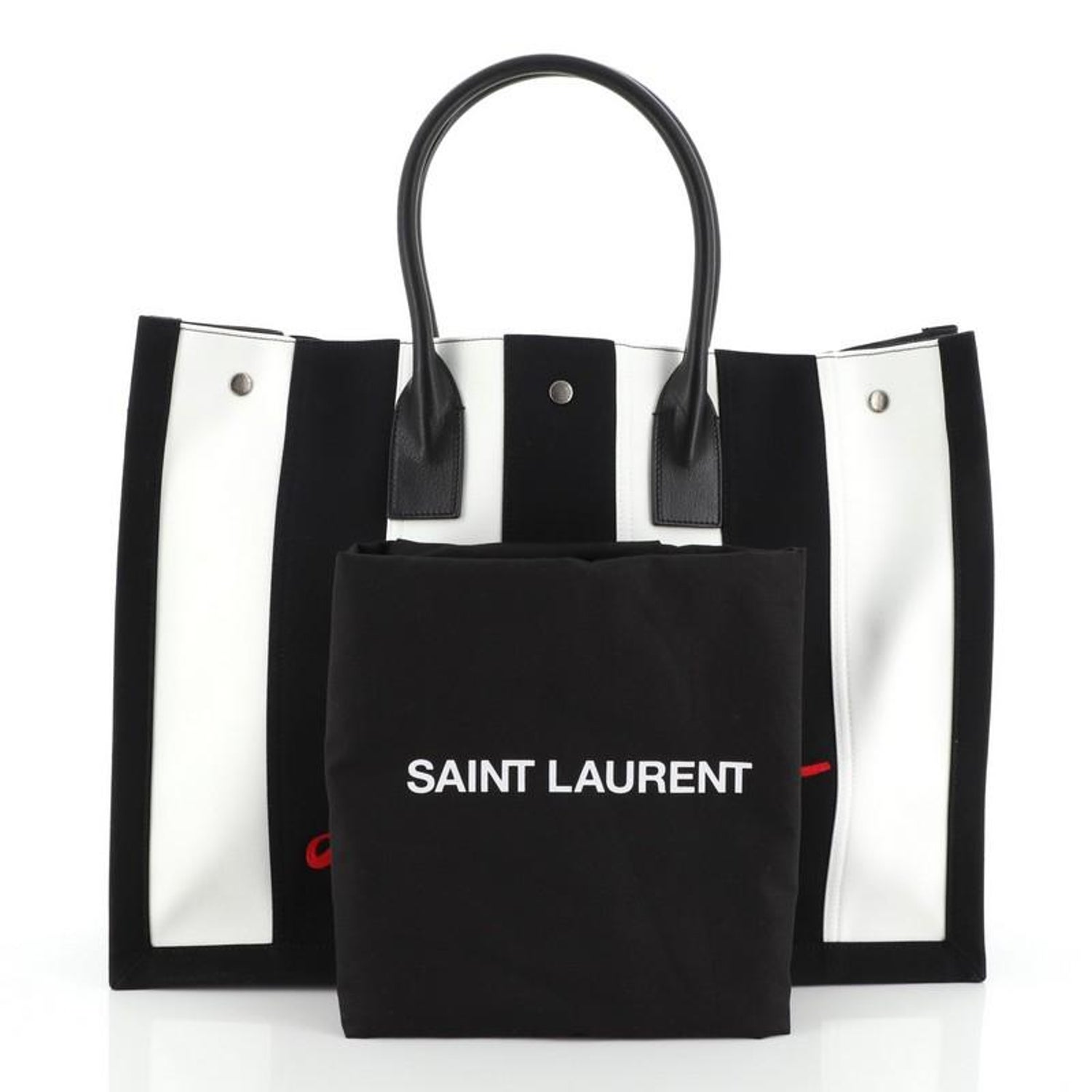 Gutter Brave Oceania Saint Laurent Noe Shopping Tote Striped Canvas Large at 1stDibs