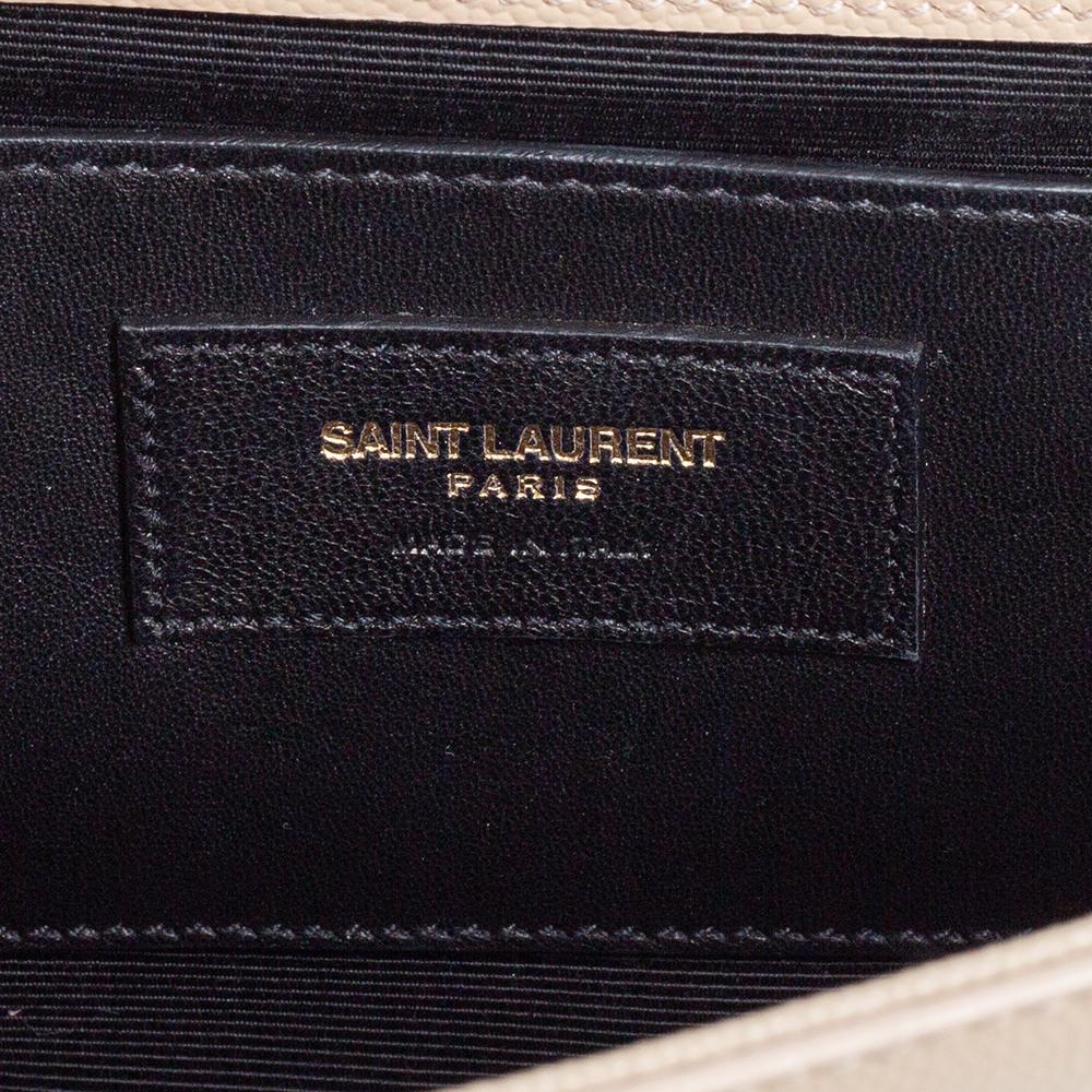 Saint Laurent Nude Leather Monogram Kate Clutch 2