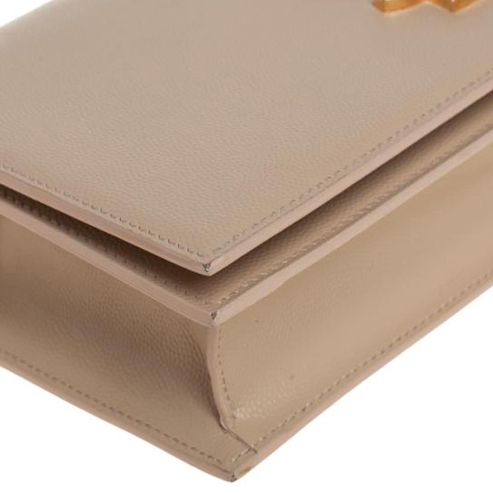Saint Laurent Nude Leder Monogramm Kate Clutch 2