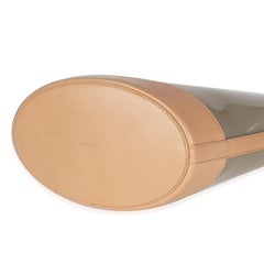 Saint Laurent Oatmilk Brown Gold Medium Panier Vinyl Tote