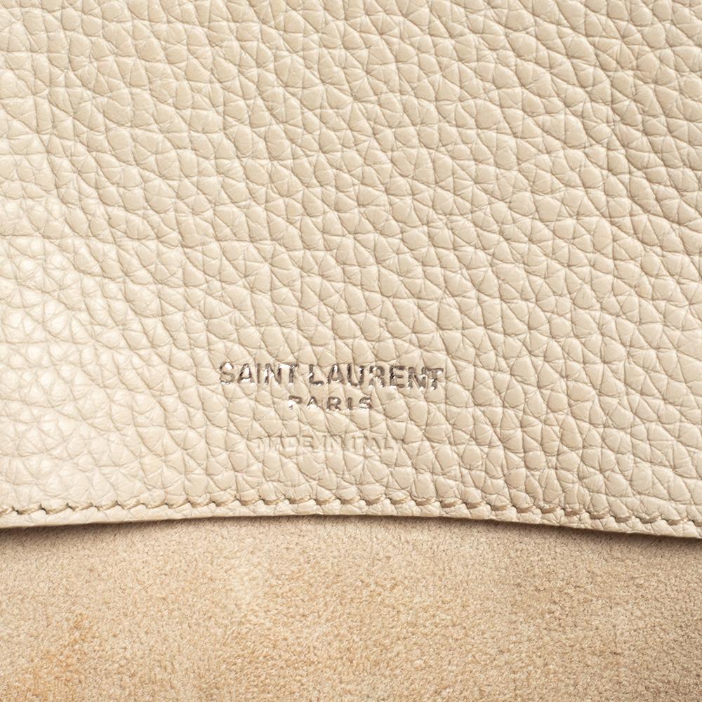 Saint Laurent Off White Leder Nano Classic Souple Sac De Jour Tote 6