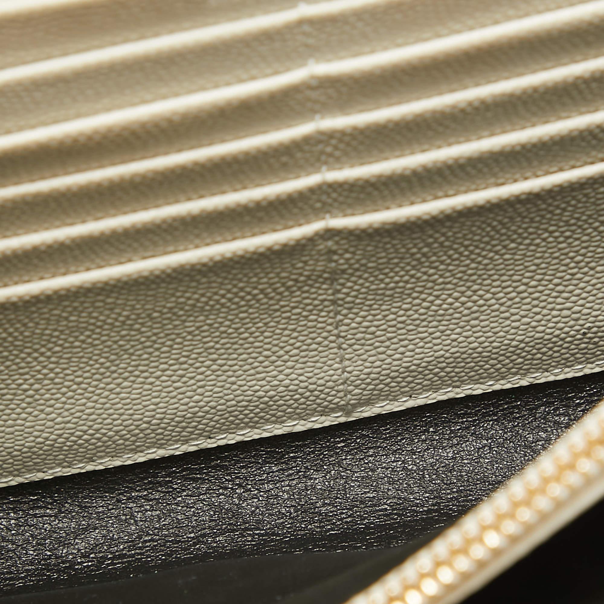 Saint Laurent Off White Mix Matelasse Leather Medium Envelope Chain Bag 3