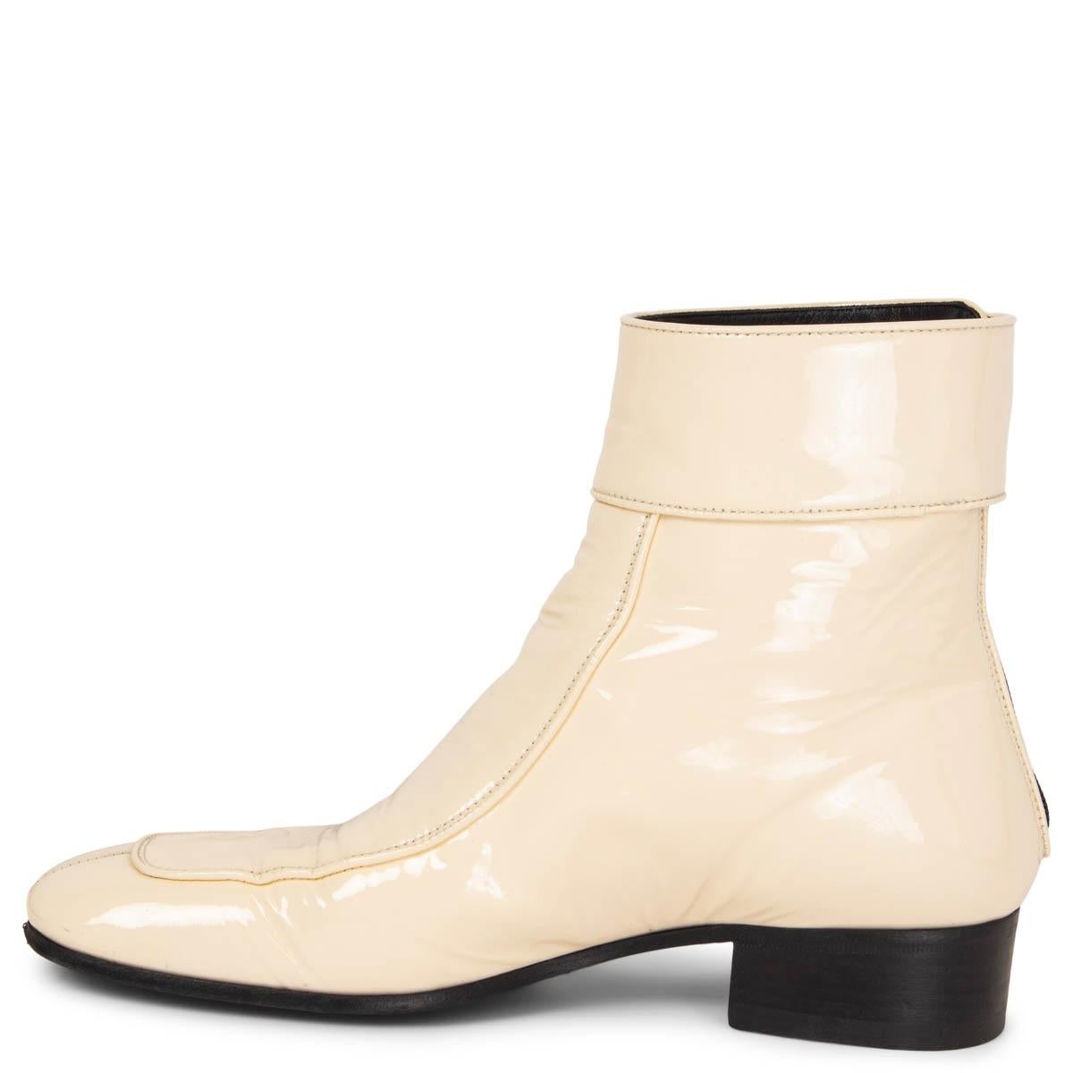off white patent leather boots