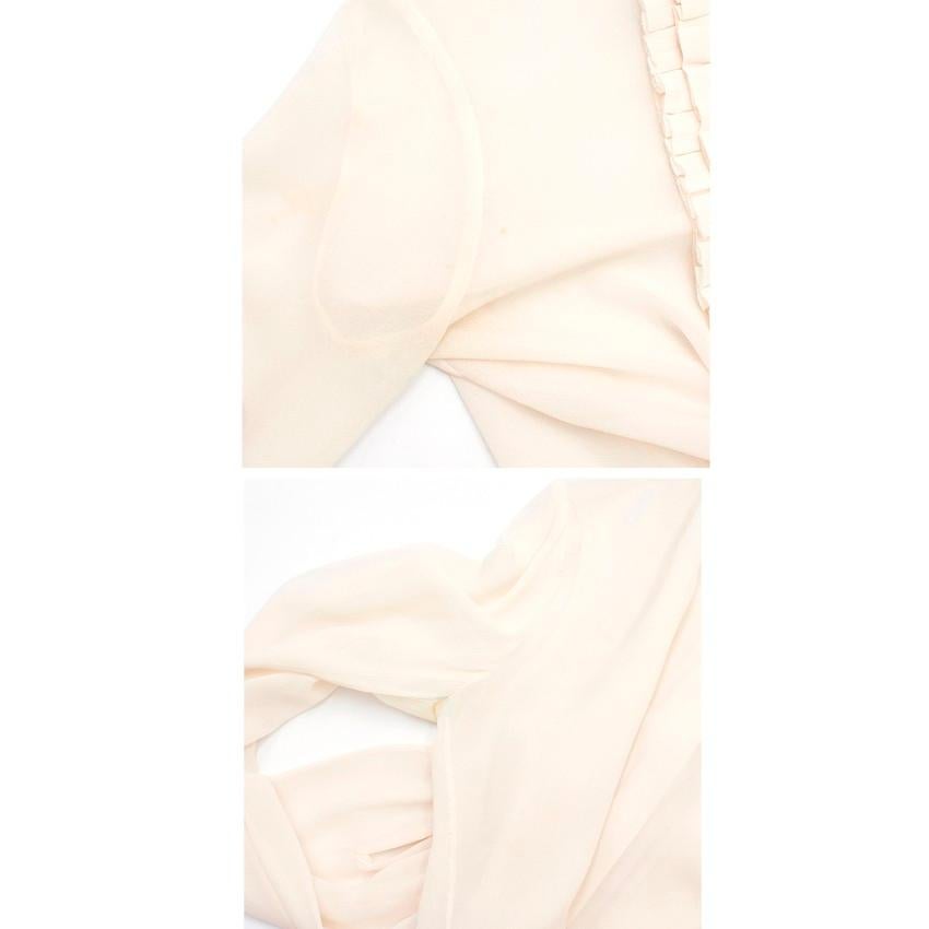 Saint Laurent Off-white Silk Ruffle Blouse FR 34 3