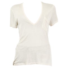 SAINT LAURENT off-white silk T-Shirt Shirt S