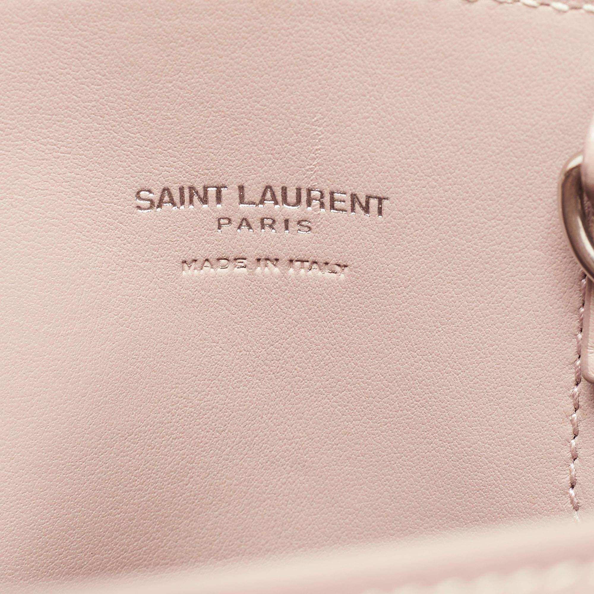 Saint Laurent Old Rose Leather Nano Classic Sac De Jour Tote 6