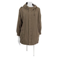 SAINT LAURENT verde oliva cotone 2015 OVERSIZED PArkA Coat Jacket 36 XS