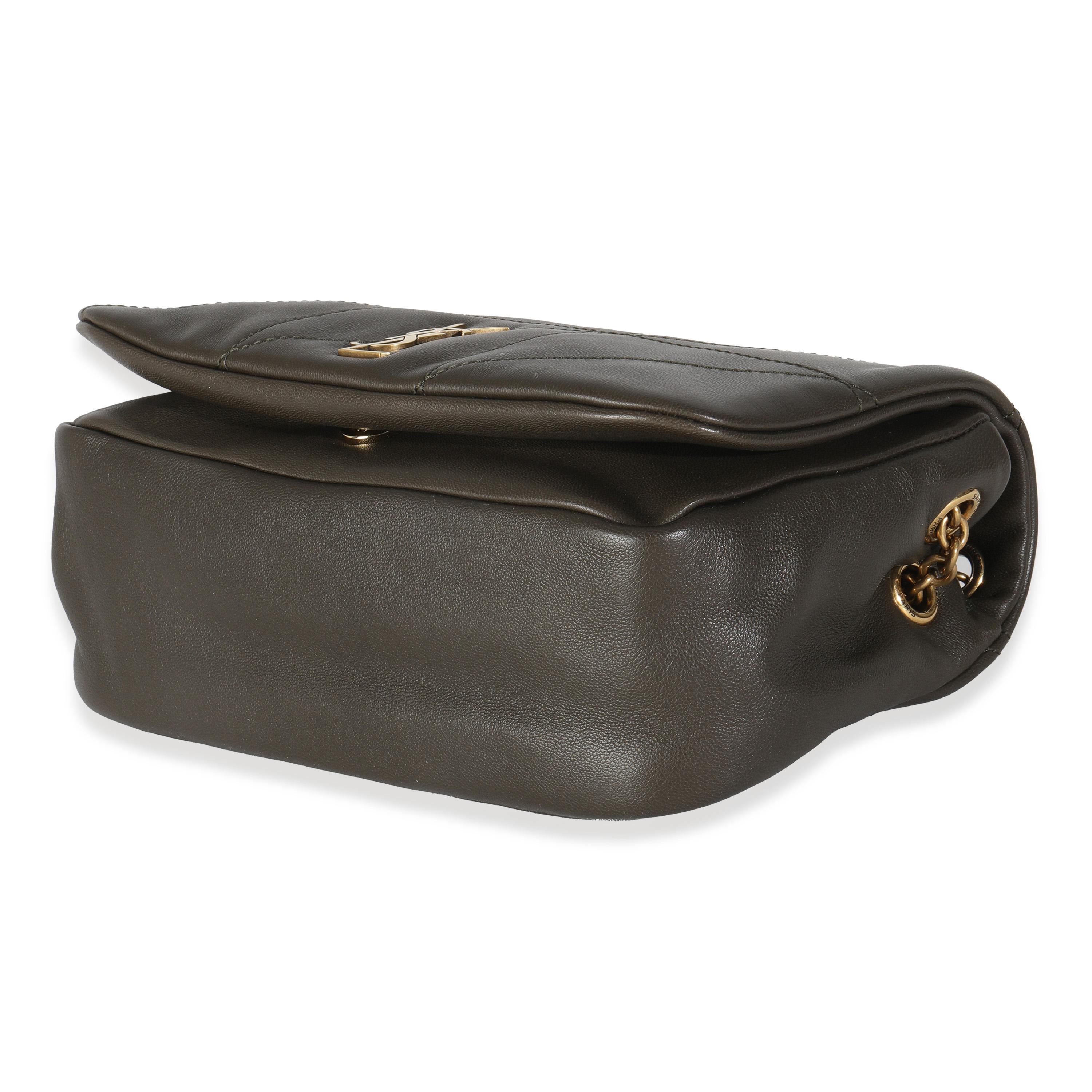 Women's Saint Laurent Olive Lambskin Matelasse Monogram Mini Jamie 4.3 For Sale
