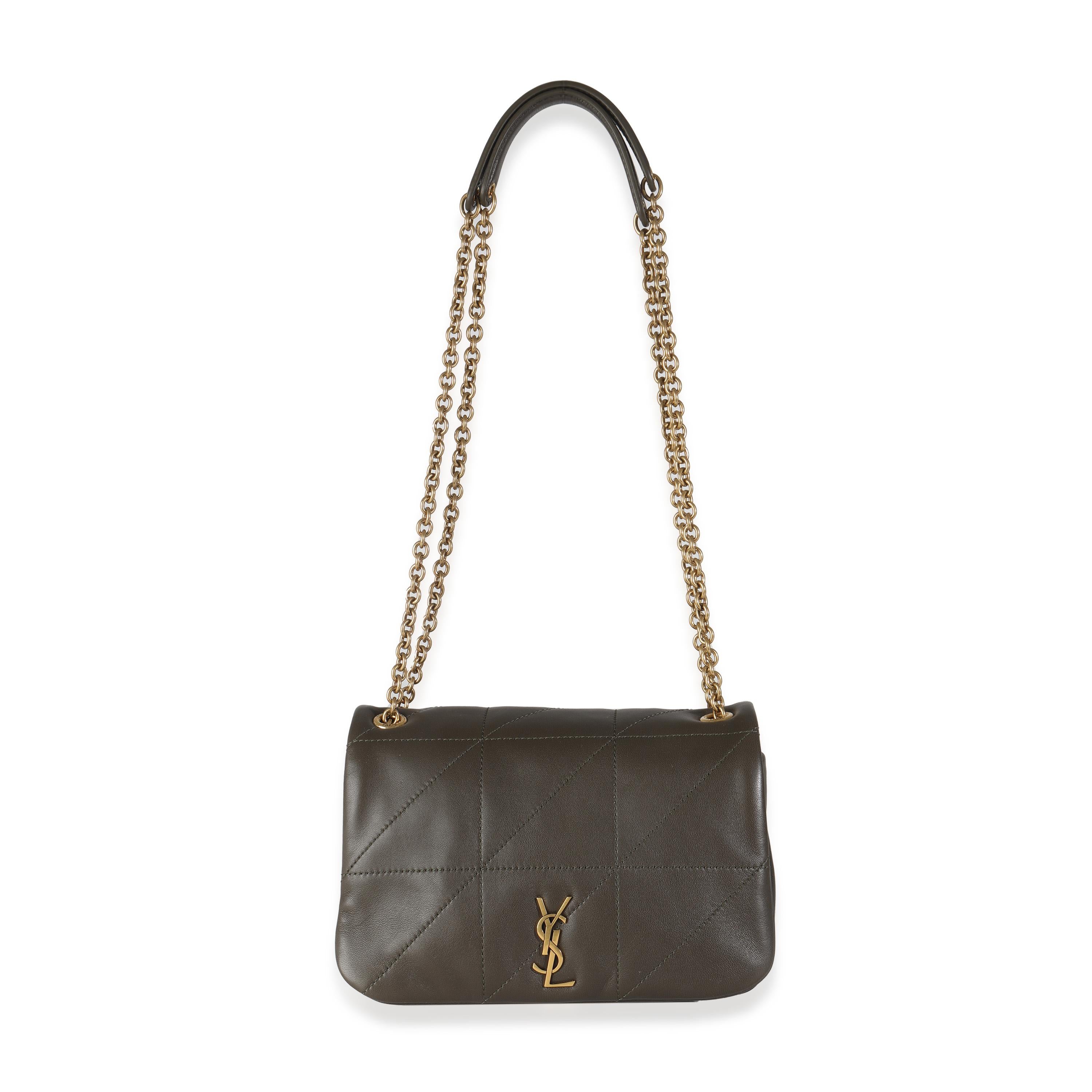 Saint Laurent Olive Lambskin Matelasse Monogram Mini Jamie 4.3 For Sale 1