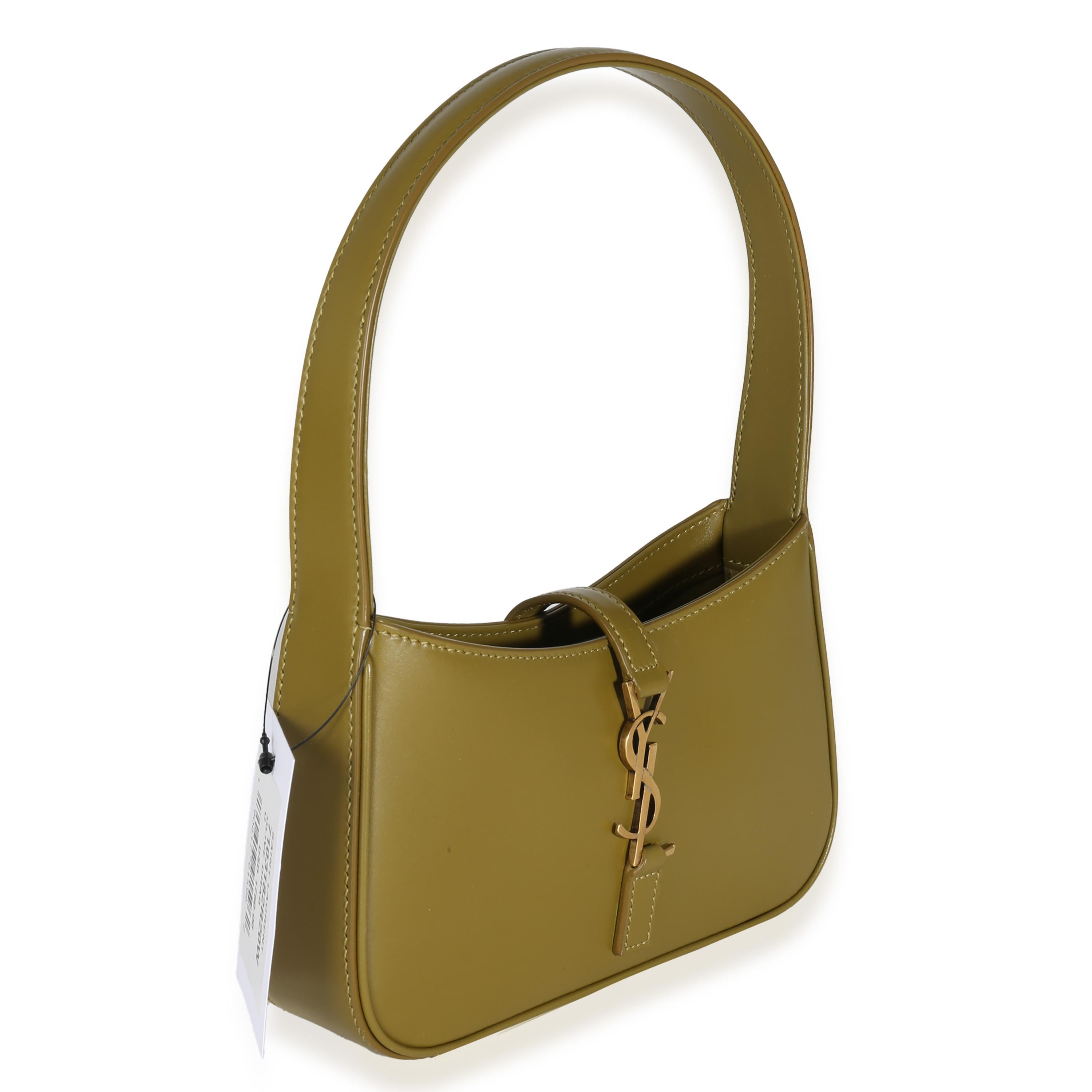Listing Title: Saint Laurent Olive Smooth Calfskin Mini Le 5 À 7 Hobo
SKU: 142230
Condition: Pre-owned 
Handbag Condition: Pristine
Condition Comments: Item has no indication of wear.  Final sale.
Brand: Saint Laurent
Model: Mini Le 5 À 7