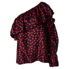 Saint Laurent, camicetta monospalla in polkadot