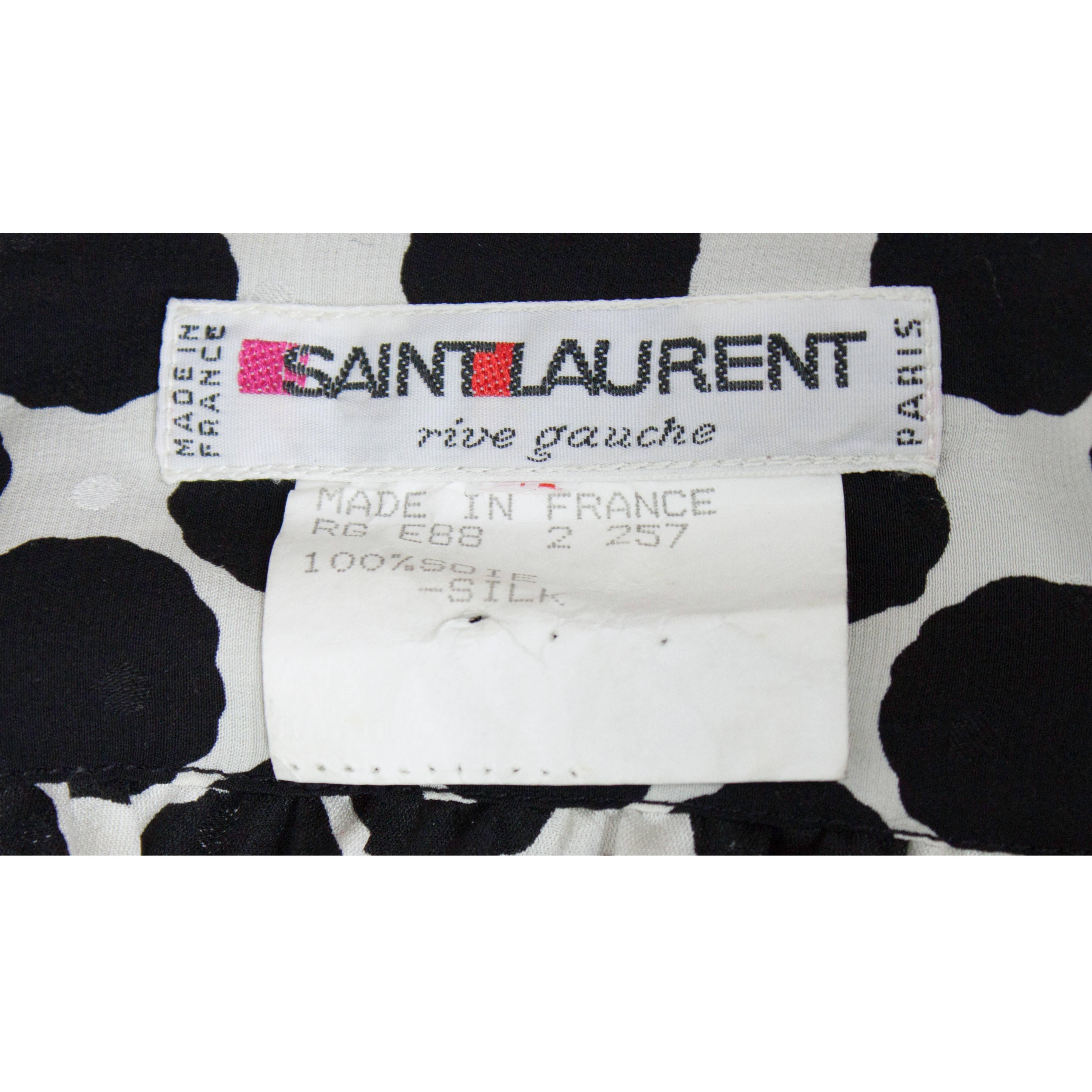 Saint Laurent opt art wraparound embossed silk dress with black dots, circa 1980 For Sale 2